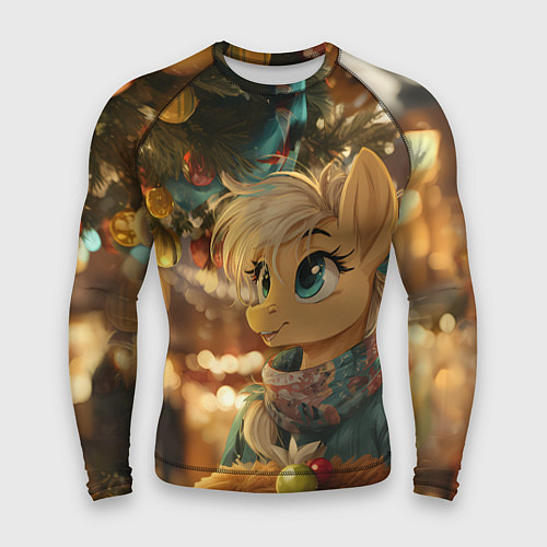 Мужской рашгард Милая лошадка под елочкой / 3D-принт – фото 1