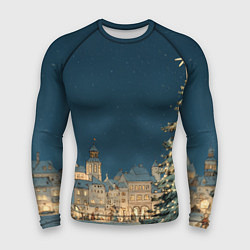 Мужской рашгард Новогодняя атмосфера в городе