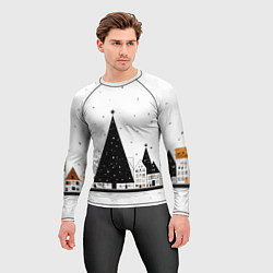 Рашгард мужской Новый год - минимализм, цвет: 3D-принт — фото 2