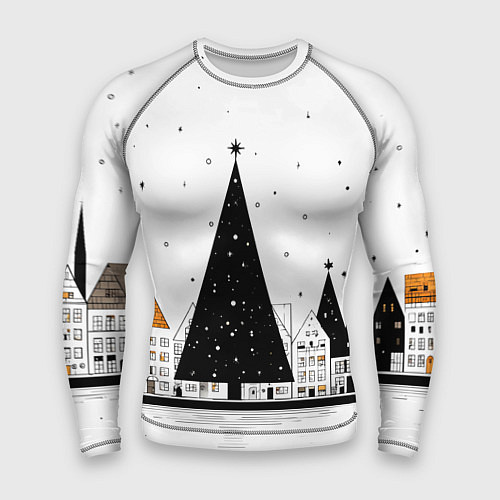 Мужской рашгард Новый год - минимализм / 3D-принт – фото 1