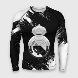 Рашгард мужской Реал Мадрид черно белые краски, цвет: 3D-принт