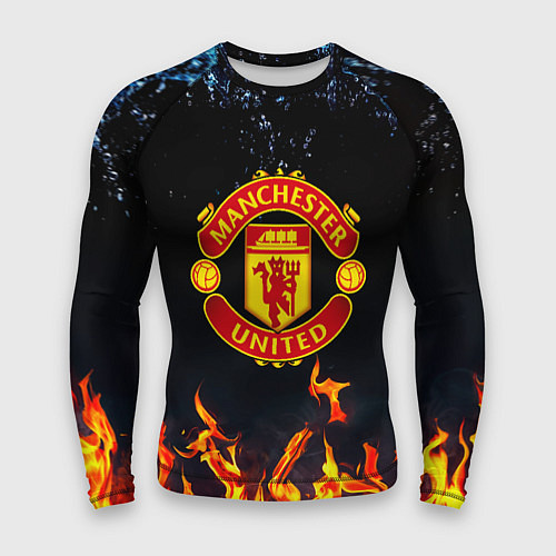 Мужской рашгард Манчестер Юнайтед лёд и огонь / 3D-принт – фото 1