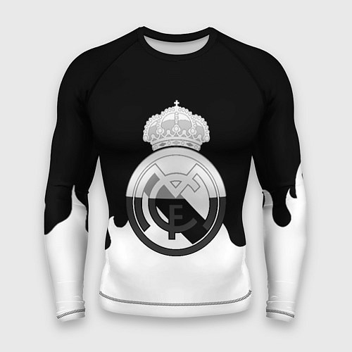 Мужской рашгард Реал Мадрид огонь белый / 3D-принт – фото 1