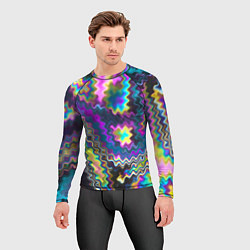 Рашгард мужской Абстракция переливы, цвет: 3D-принт — фото 2