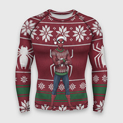 Мужской рашгард Человек паук в вязаном свитере - новый год