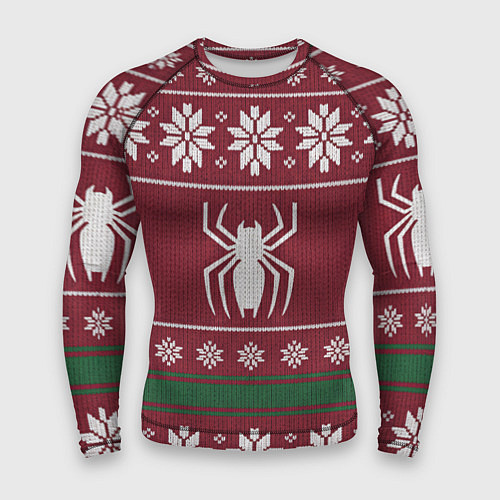 Мужской рашгард Рождественский свитер Человека паука / 3D-принт – фото 1