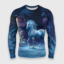 Мужской рашгард Сияющая новогодняя лошадка