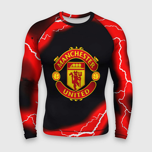Мужской рашгард Манчестер Юнайтед шторм молнии / 3D-принт – фото 1