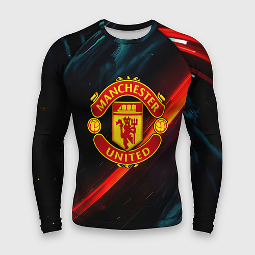 Мужской рашгард Манчестер Юнайтед абстракция / 3D-принт – фото 1