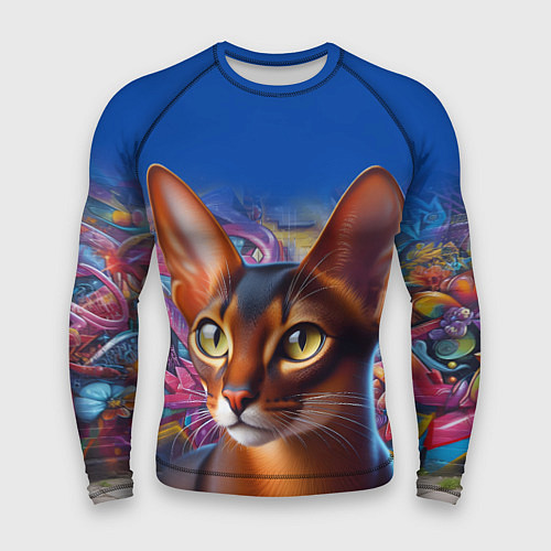 Мужской рашгард Абиссинка на фоне стены с граффити / 3D-принт – фото 1