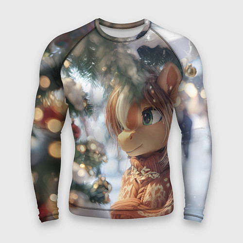 Мужской рашгард Лошадка в свитере / 3D-принт – фото 1