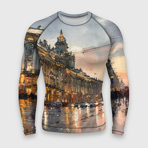 Мужской рашгард Санкт-Петербург - мокрый снег / 3D-принт – фото 1