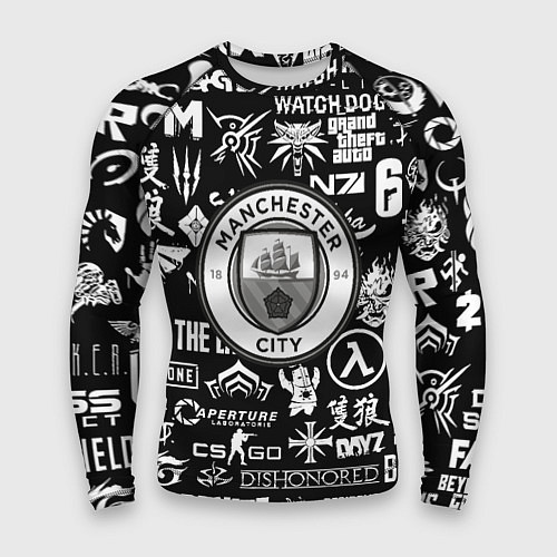 Мужской рашгард Манчестер сити логотипы игр / 3D-принт – фото 1