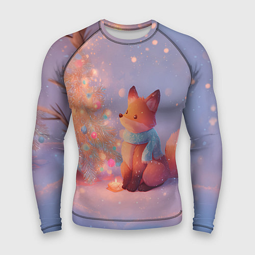 Мужской рашгард Лисичка Новый год / 3D-принт – фото 1