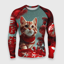 Мужской рашгард Рыжий кот - Новый год