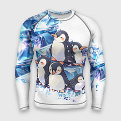 Рашгард мужской Пингвины и лёд, цвет: 3D-принт