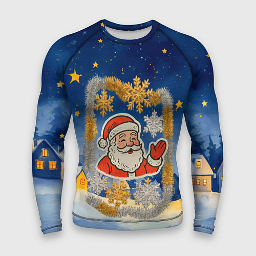 Мужской рашгард Санта и гирлянда / 3D-принт – фото 1