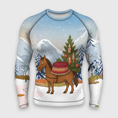 Мужской рашгард Лошадь с салатом Под шубой / 3D-принт – фото 1