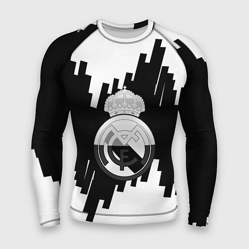 Мужской рашгард Реал Мадрид белая геометрия / 3D-принт – фото 1