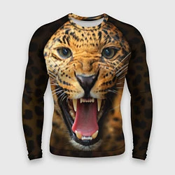 Рашгард мужской Рык леопарда, цвет: 3D-принт
