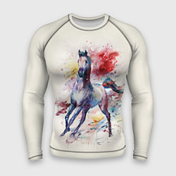 Рашгард мужской Лошадь: акварель, цвет: 3D-принт