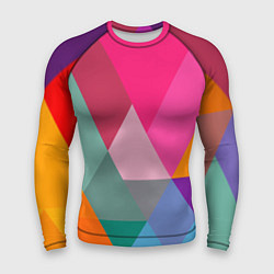 Рашгард мужской Разноцветные полигоны, цвет: 3D-принт