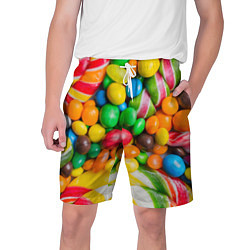Шорты на шнурке мужские Сладкие конфетки, цвет: 3D-принт