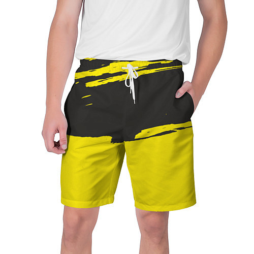Мужские шорты Чёрно-жёлтый / 3D-принт – фото 1