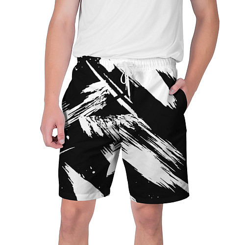 Мужские шорты Чёрно-белый / 3D-принт – фото 1