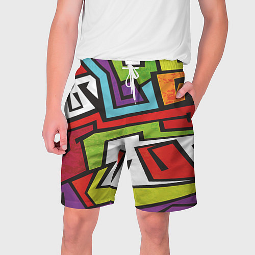 Мужские шорты Цветные граффити / 3D-принт – фото 1