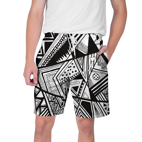 Мужские шорты Black and white / 3D-принт – фото 1