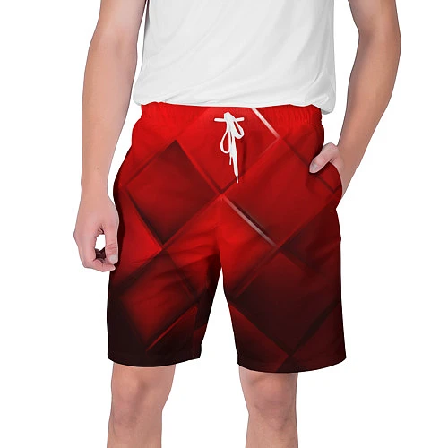Мужские шорты Red squares / 3D-принт – фото 1