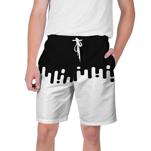 Мужские шорты Чёрно-белый узор / 3D-принт – фото 1
