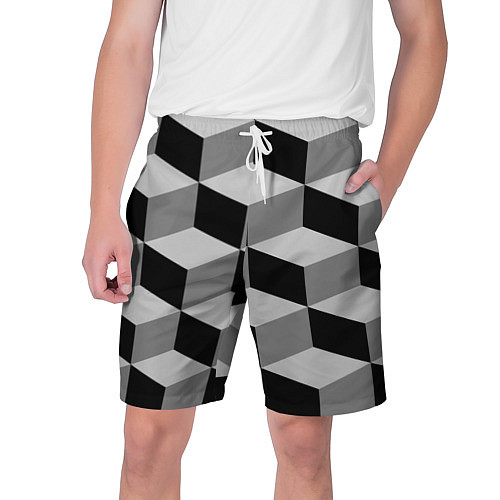 Мужские шорты Серые грани / 3D-принт – фото 1