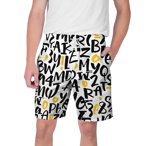 Мужские шорты Letters bombing / 3D-принт – фото 1