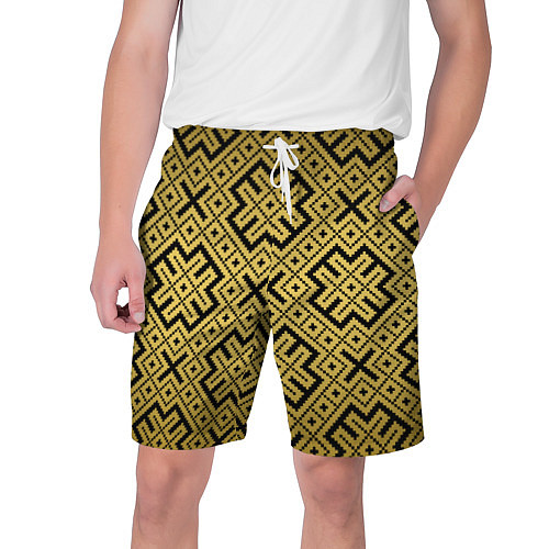 Мужские шорты Обереги cлавян: золотая / 3D-принт – фото 1
