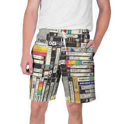 Шорты на шнурке мужские VHS-кассеты, цвет: 3D-принт
