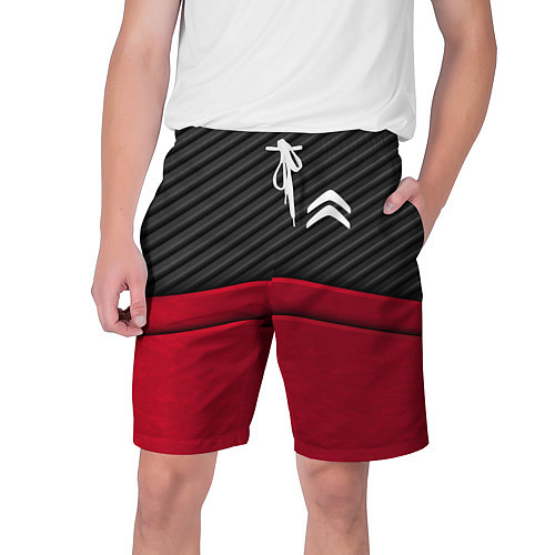 Мужские шорты Citroen: Red Carbon / 3D-принт – фото 1