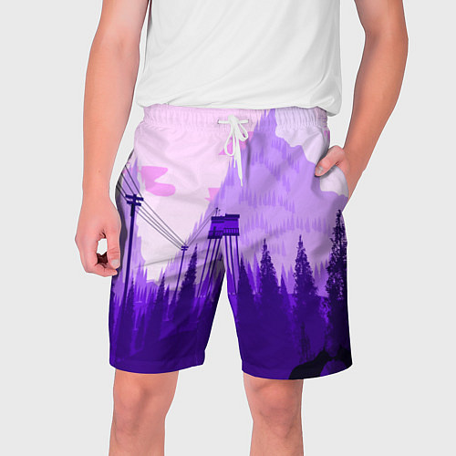 Мужские шорты Firewatch: Violet Wood / 3D-принт – фото 1
