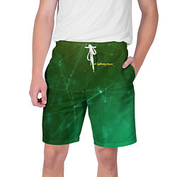 Шорты на шнурке мужские Cyberpunk 2077: Green Network, цвет: 3D-принт