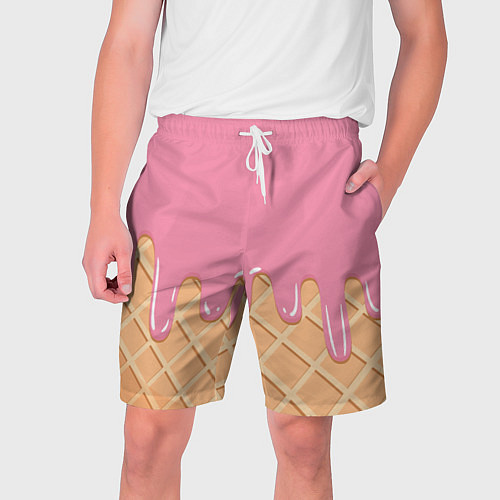 Мужские шорты Розовое мороженное / 3D-принт – фото 1