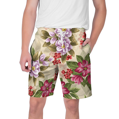 Мужские шорты Цветочный мотив / 3D-принт – фото 1