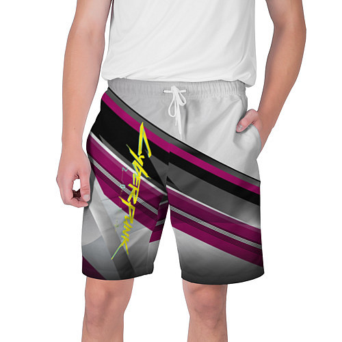 Мужские шорты Cyberpunk 2077: Violet Style / 3D-принт – фото 1