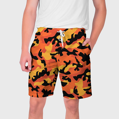 Мужские шорты Fashion Orange Camo / 3D-принт – фото 1