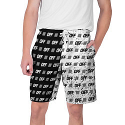 Шорты на шнурке мужские Off-White: Black & White, цвет: 3D-принт