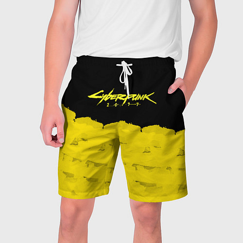 Мужские шорты Cyberpunk 2077: Yellow & Black / 3D-принт – фото 1