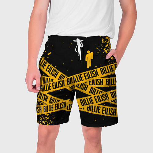 Мужские шорты BILLIE EILISH: Yellow & Black Tape / 3D-принт – фото 1