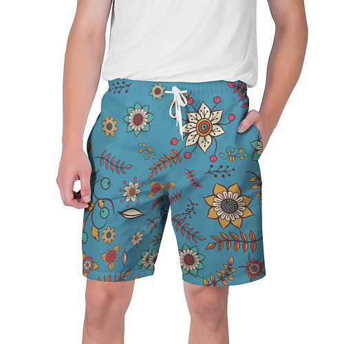 Мужские шорты Цветочный рай узор / 3D-принт – фото 1