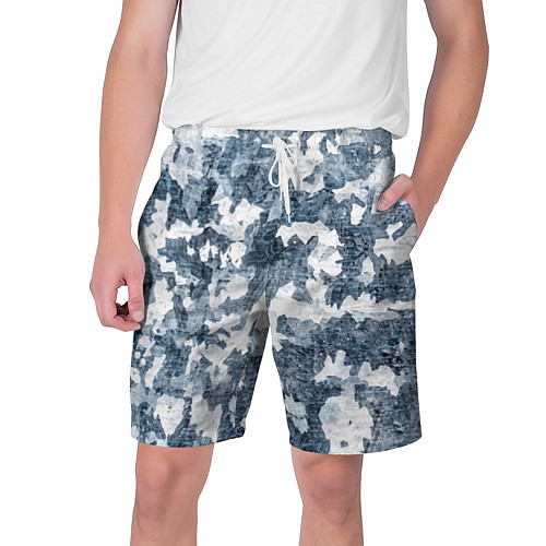 Мужские шорты Камуфляж: зимний / 3D-принт – фото 1