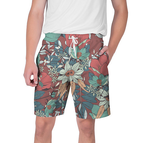 Мужские шорты Цветочный арт / 3D-принт – фото 1